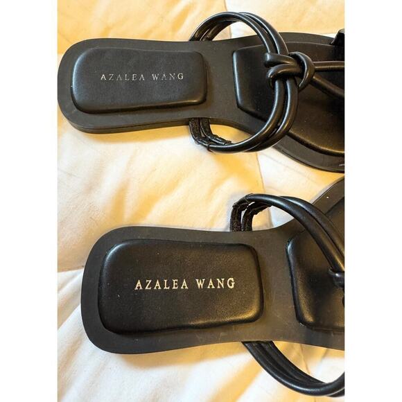 NWOT Azalea Wang Stetson Knot Strappy Slip On Leather Sandals Size 7 - Picture 4 of 6